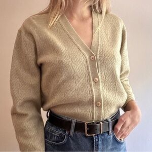 Vintage Wool Cardigan in Wheat
